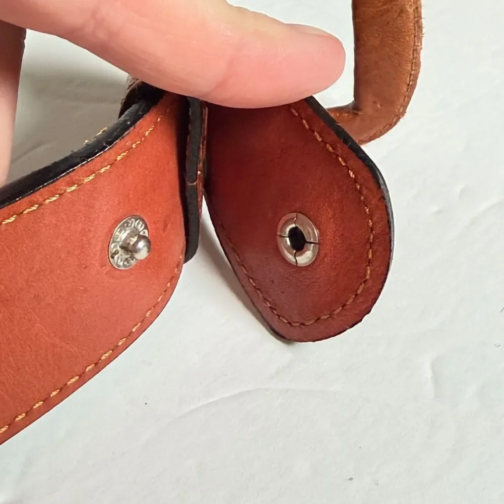 Vintage Tony Lama Horsehair Belt Sz 36 Brown Leather Western Handcrafted Mexico